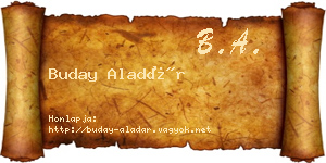 Buday Aladár névjegykártya